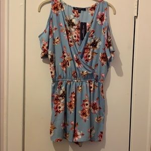 One Clothing Blue Floral Romper